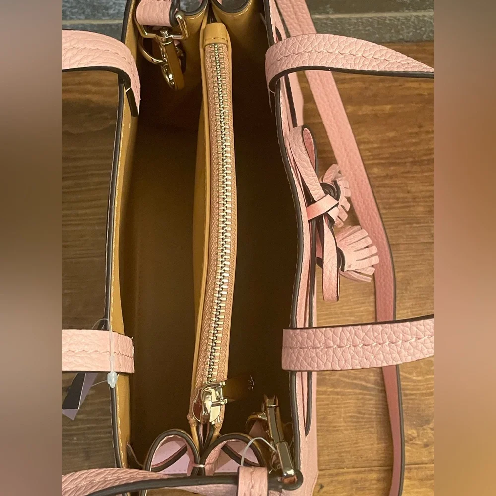Kate Spade Hayes small satchel, crossbody, peppled leather, tea rose - Picture 8 of 11
